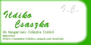 ildiko csaszka business card