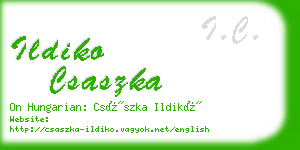 ildiko csaszka business card